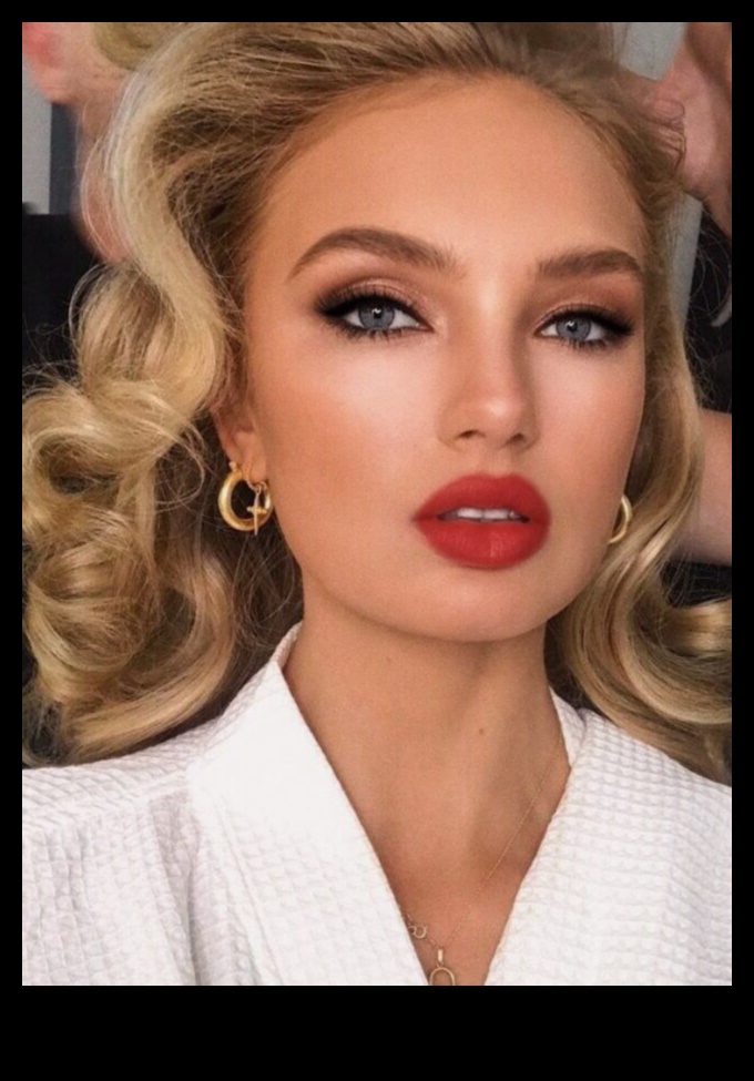 שיער בלונדיני ושפתיים אדומות: שילובים זוהרים קלאסיים